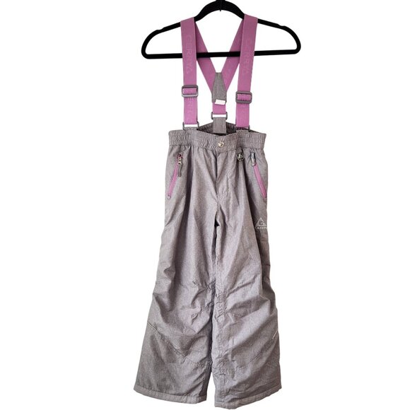 Gerry Performance Snowpants Bibs Removable Suspenders Grey Girls Unisex 7/8 - Picture 1 of 8